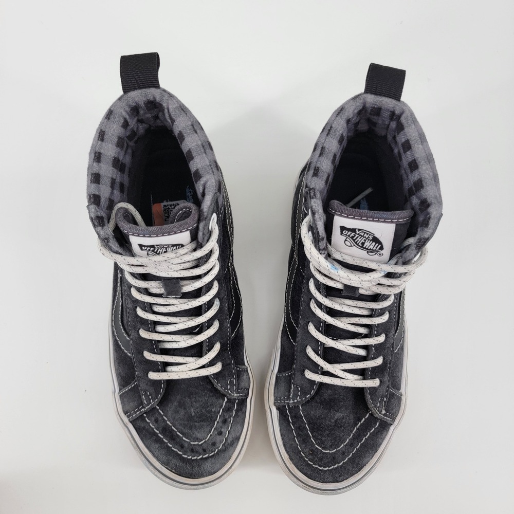 Vans Sk8-Hi MTE-1 Sneakers Mens 3.5 Womens 5 Grey Plaid Suede Weatherproof - Picture 3 of 7